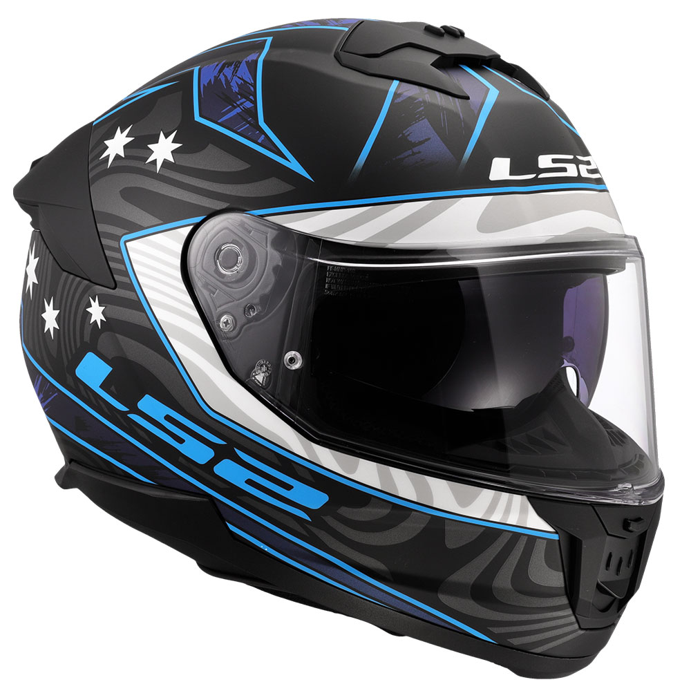 Kaciga LS2 Full Face FF808 STREAM II GALDAM crno plava sa naočarima XL