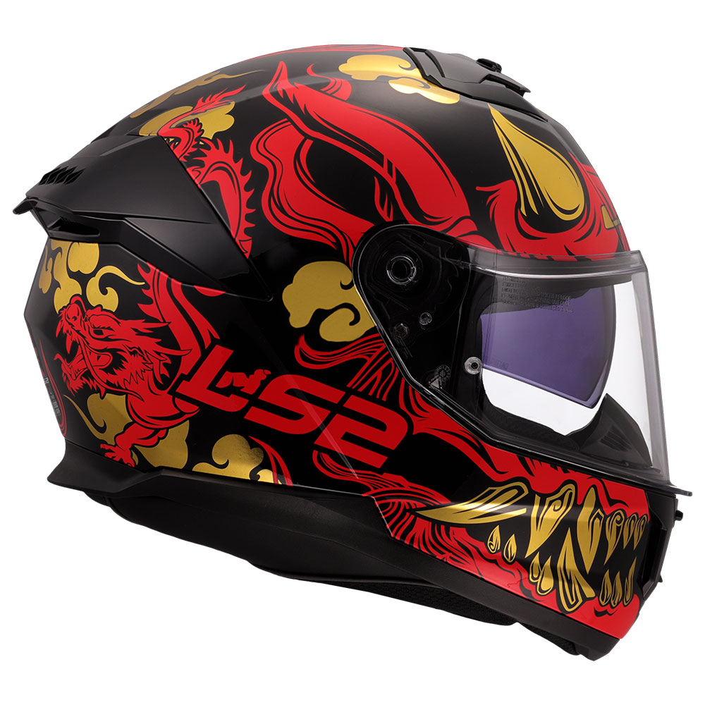 Kaciga LS2 Full Face FF808 STREAM II DRAKO crno crvena sa naočarima L