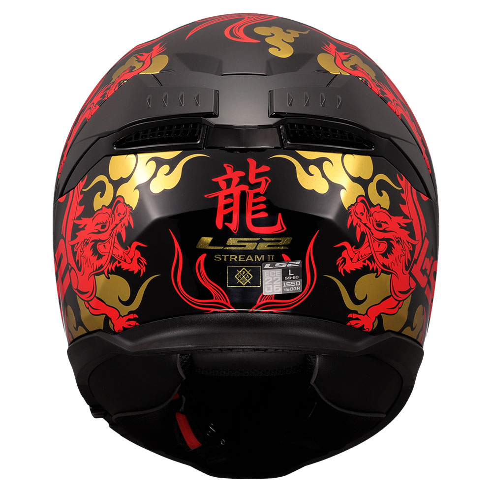 Kaciga LS2 Full Face FF808 STREAM II DRAKO crno crvena sa naočarima XL