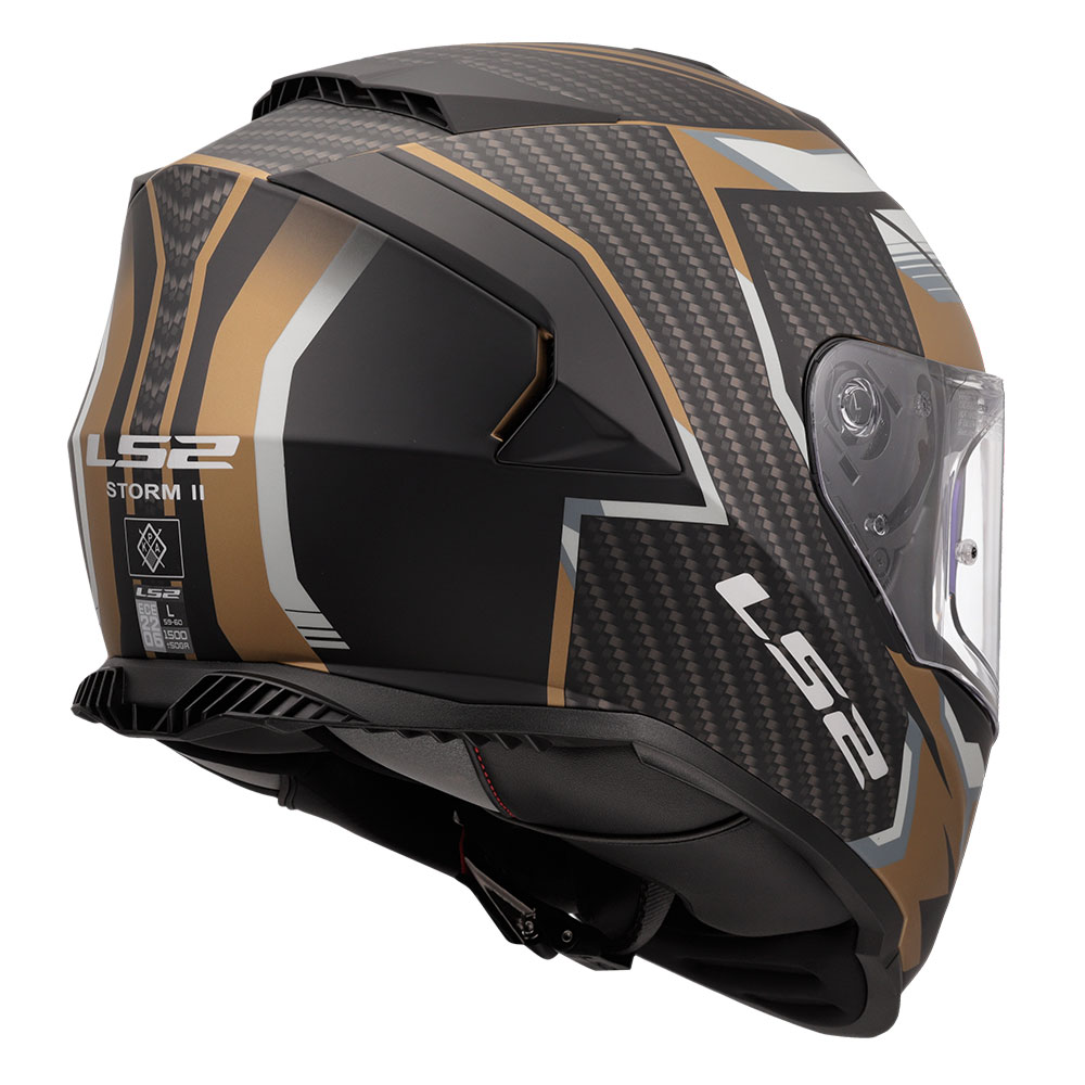 Kaciga LS2 Full Face FF800 STORM II TRACKER crno zlatna L