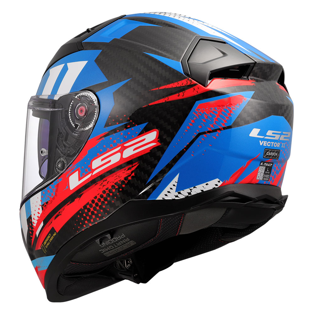 Kaciga LS2 Full Face FF811 VECTOR II CARBON TANTIC crveno plava