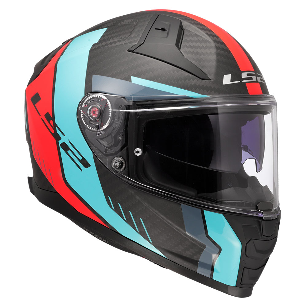 Kaciga LS2 Full Face FF811 VECTOR II CARBON GRID plavo crvena sa naočarima L