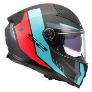 Kaciga LS2 Full Face FF811 VECTOR II CARBON GRID plavo crvena sa naočarima L