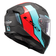 Kaciga LS2 Full Face FF811 VECTOR II CARBON GRID plavo crvena sa naočarima L