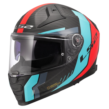 Kaciga LS2 Full Face FF811 VECTOR II CARBON GRID plavo crvena sa naočarima L