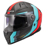 Kaciga LS2 Full Face FF811 VECTOR II CARBON GRID plavo crvena sa naočarima L
