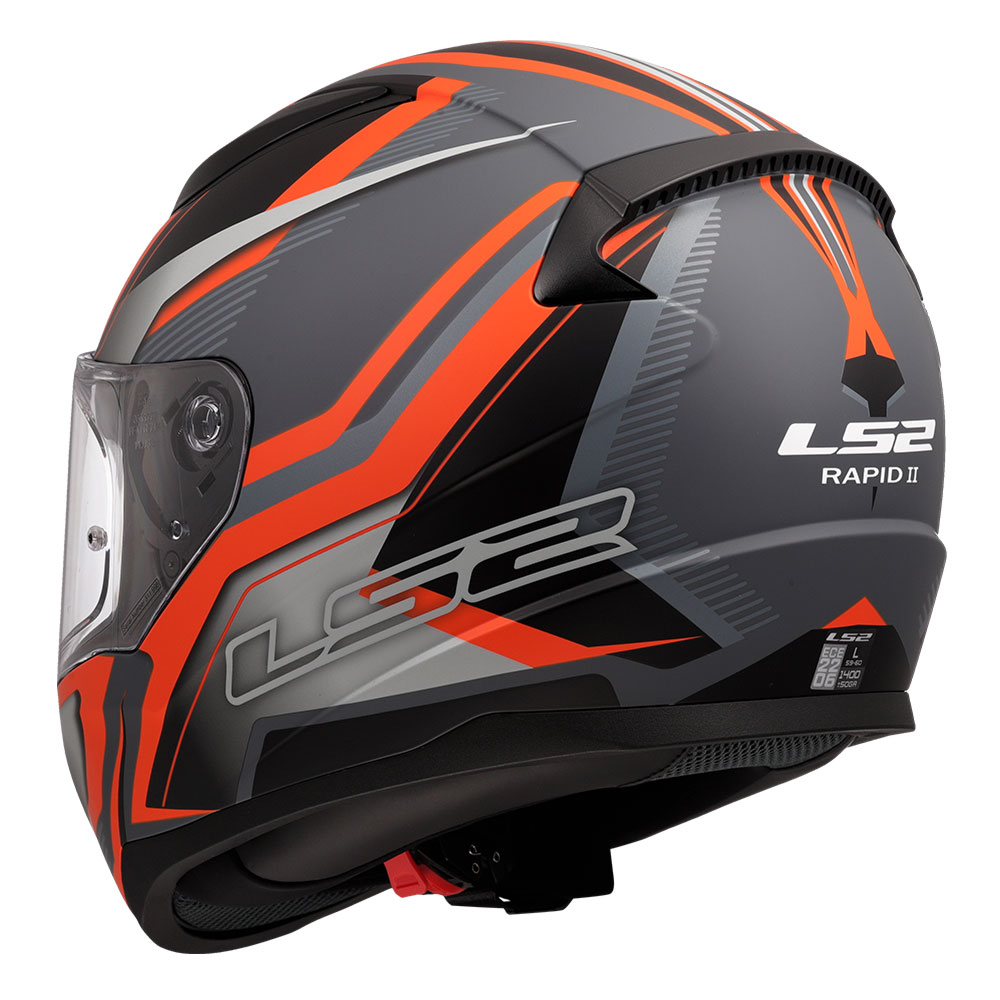 Kaciga LS2 Full Face FF353 RAPID II FLITZ narandžasto siva XL