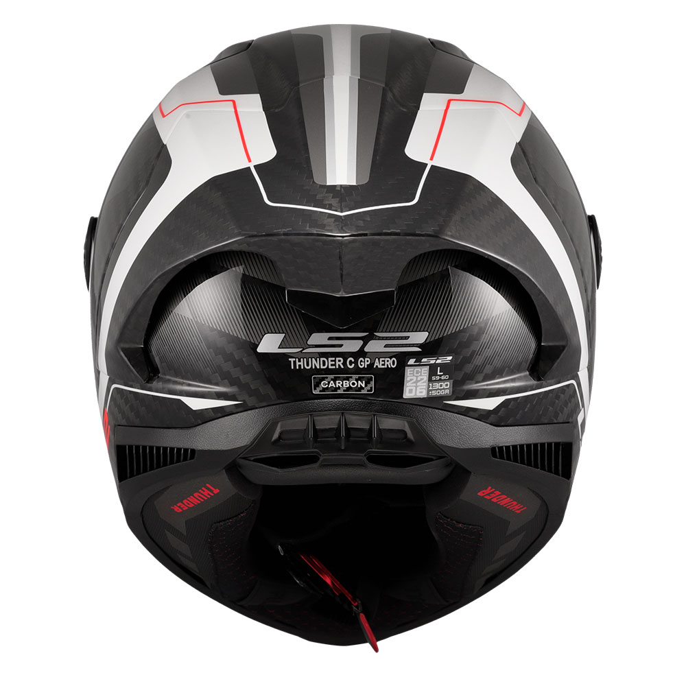 Kaciga LS2 Full Face FF805 THUNDER CARBON GP AERO RAUTE belo siva XL