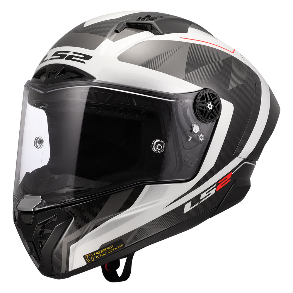 Kaciga LS2 Full Face FF805 THUNDER CARBON GP AERO RAUTE belo siva XL