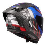Kaciga LS2 Full Face FF807 DRAGON CARBON TRAX plavo crvena