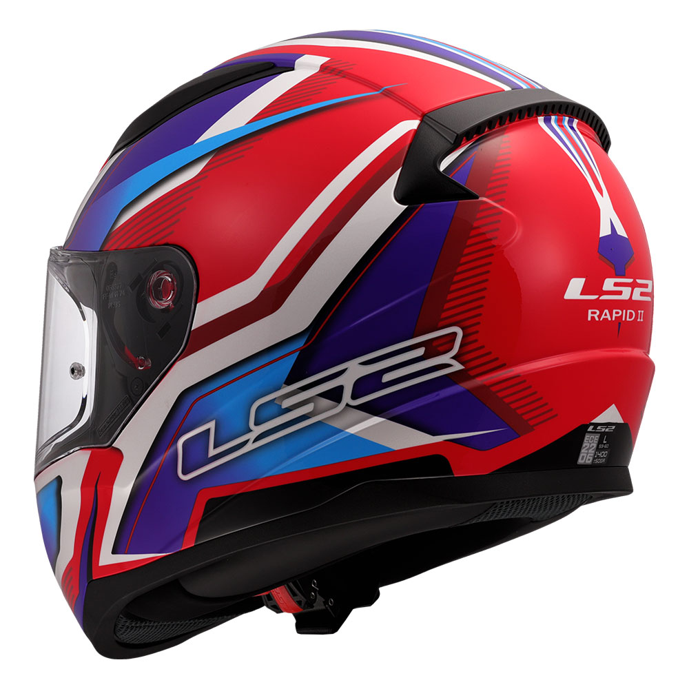 Kaciga LS2 Full Face FF353 RAPID II FLITZ belo plavo crvena L