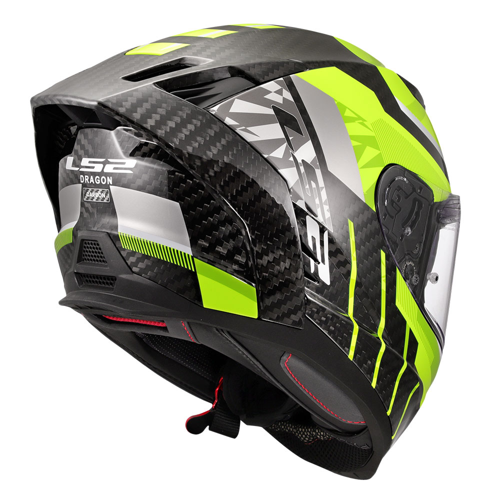Kaciga LS2 Full Face FF807 DRAGON CARBON TRAX žuta S