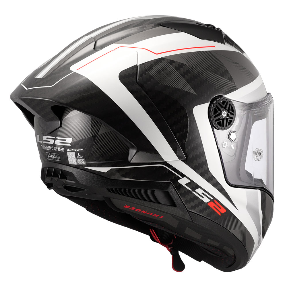 Kaciga LS2 Full Face FF805 THUNDER CARBON GP AERO RAUTE belo siva M