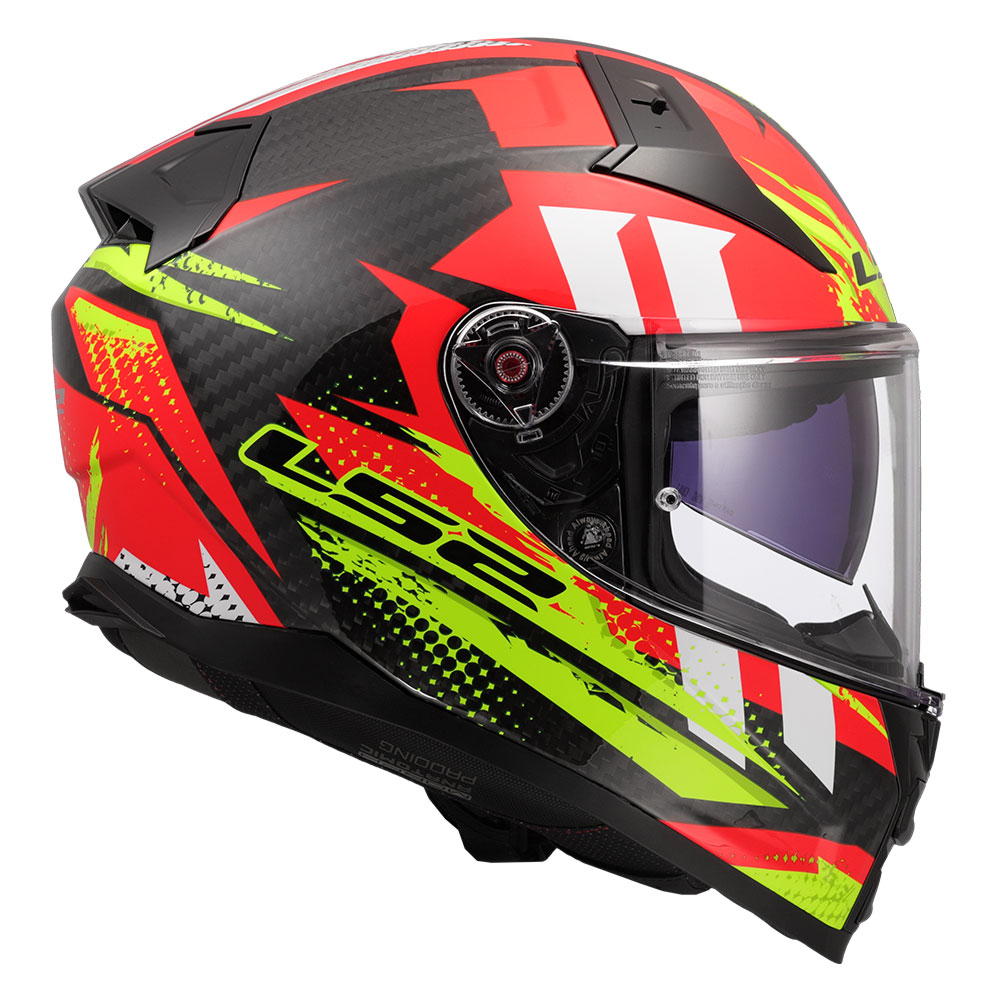 Kaciga LS2 Full Face FF811 VECTOR II CARBON TANTIC crveno žuta XXL