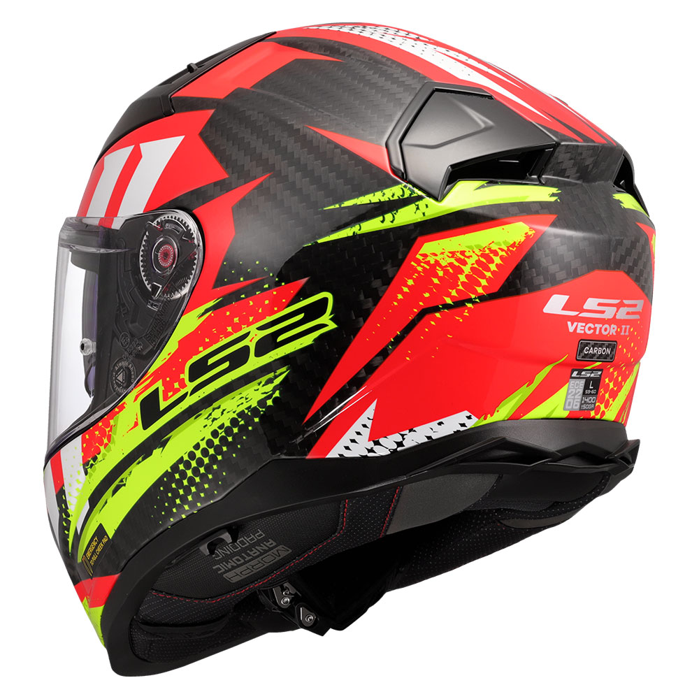 Kaciga LS2 Full Face FF811 VECTOR II CARBON TANTIC crveno žuta XXL