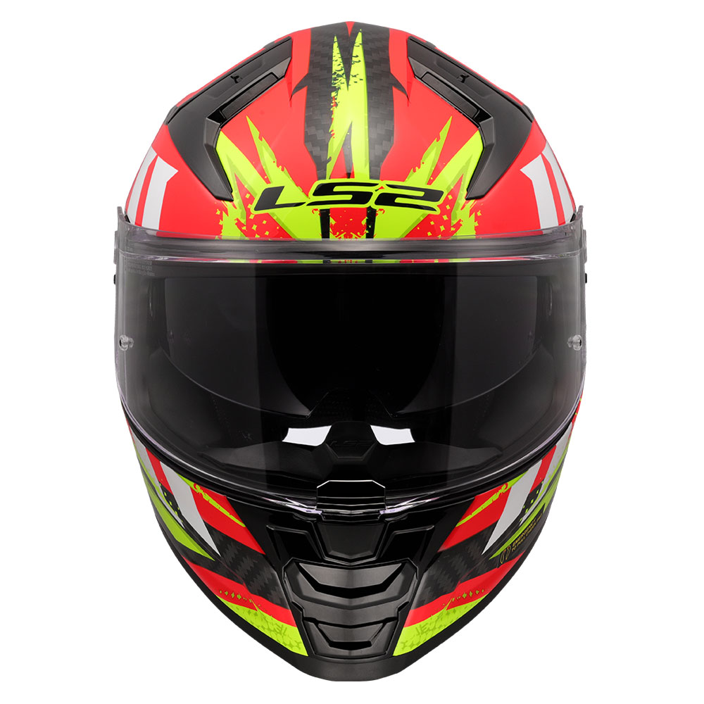 Kaciga LS2 Full Face FF811 VECTOR II CARBON TANTIC crveno žuta XXL