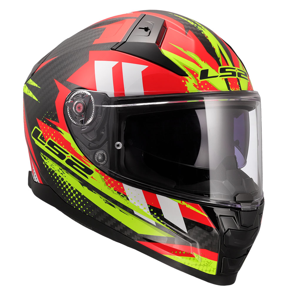 Kaciga LS2 Full Face FF811 VECTOR II CARBON TANTIC crveno žuta XXL