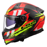 Kaciga LS2 Full Face FF811 VECTOR II CARBON TANTIC crveno žuta XXL