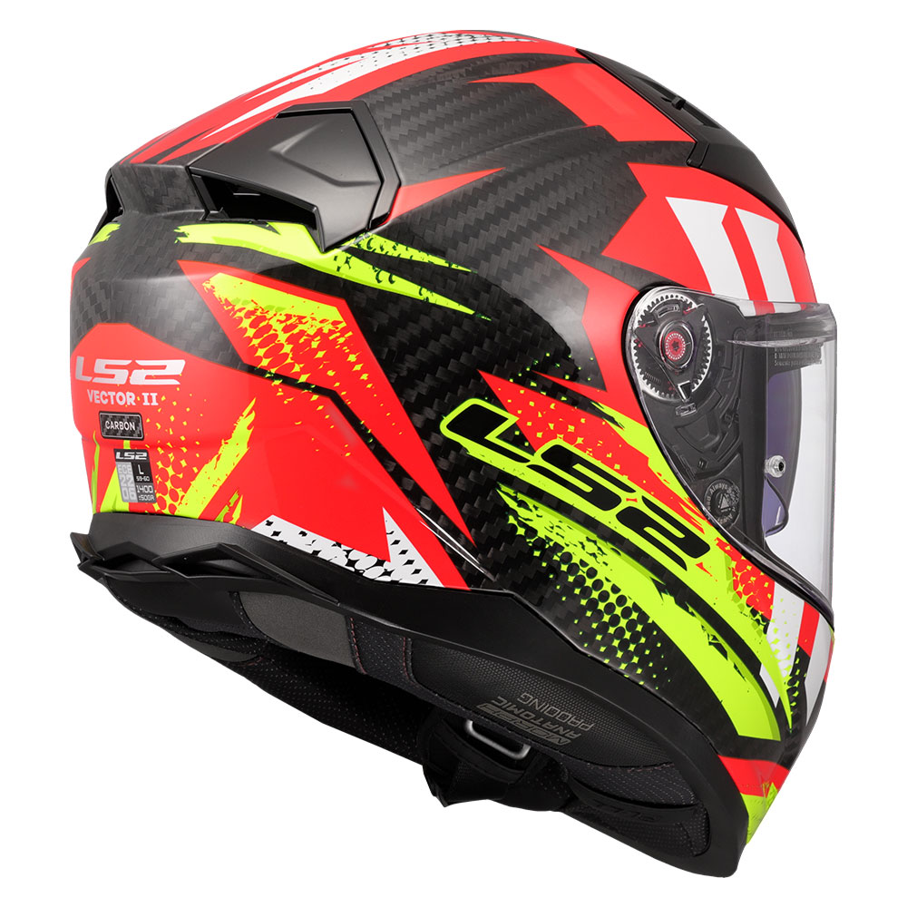 Kaciga LS2 Full Face FF811 VECTOR II CARBON TANTIC crveno žuta XXL