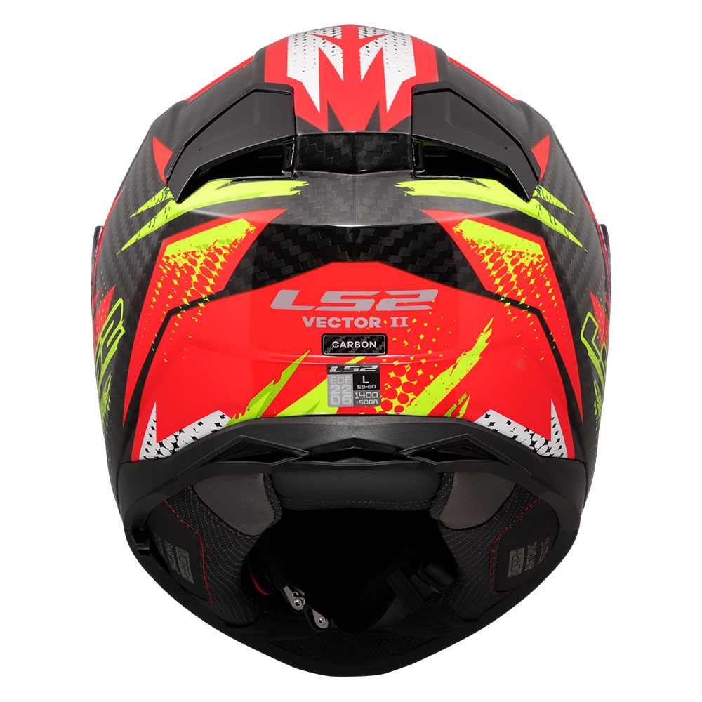 Kaciga LS2 Full Face FF811 VECTOR II CARBON TANTIC crveno žuta XXL