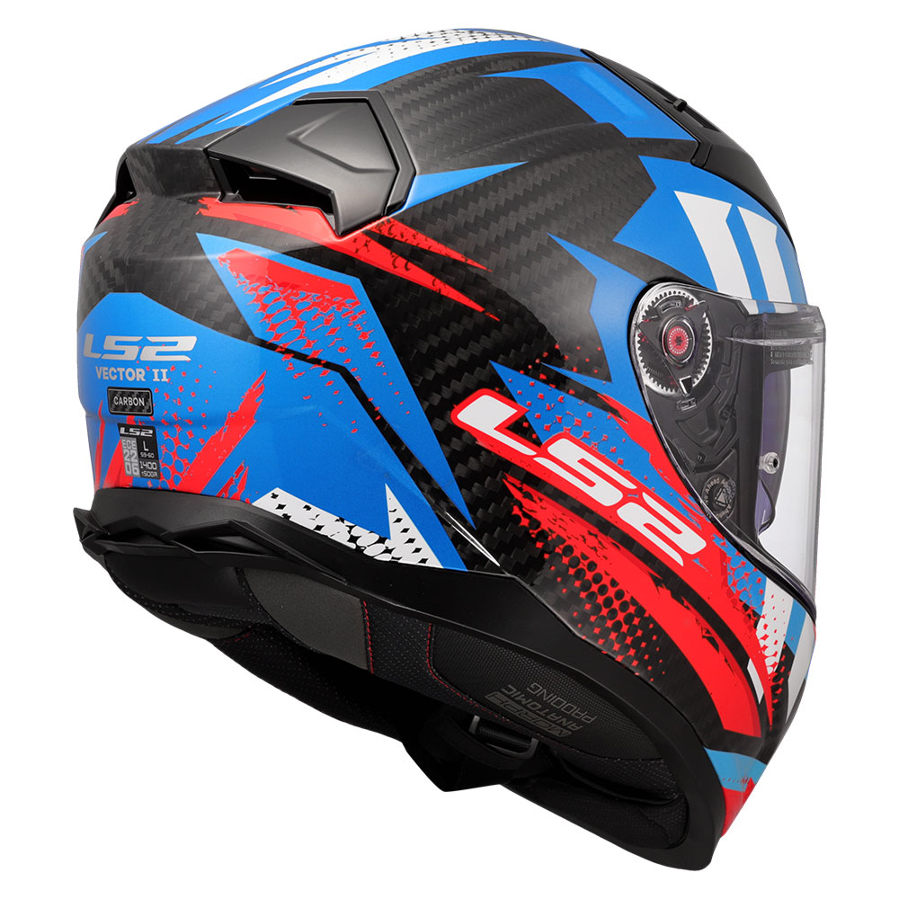 Kaciga LS2 Full Face FF811 VECTOR II CARBON TANTIC crveno plava XXL