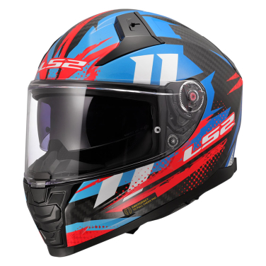 Kaciga LS2 Full Face FF811 VECTOR II CARBON TANTIC crveno plava XXL