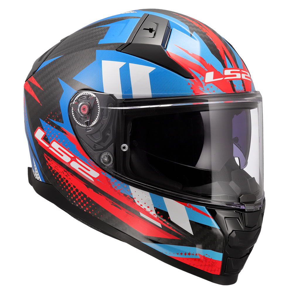 Kaciga LS2 Full Face FF811 VECTOR II CARBON TANTIC crveno plava XXL