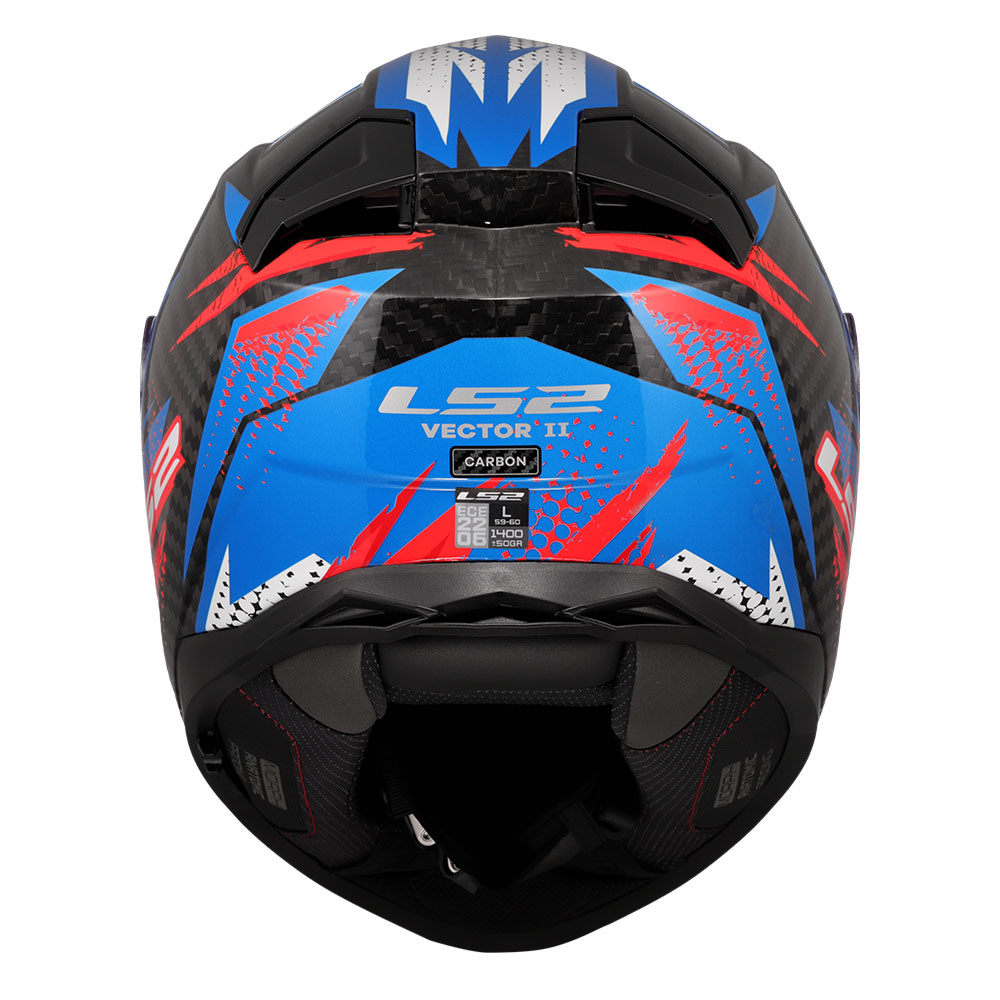 Kaciga LS2 Full Face FF811 VECTOR II CARBON TANTIC crveno plava XXL