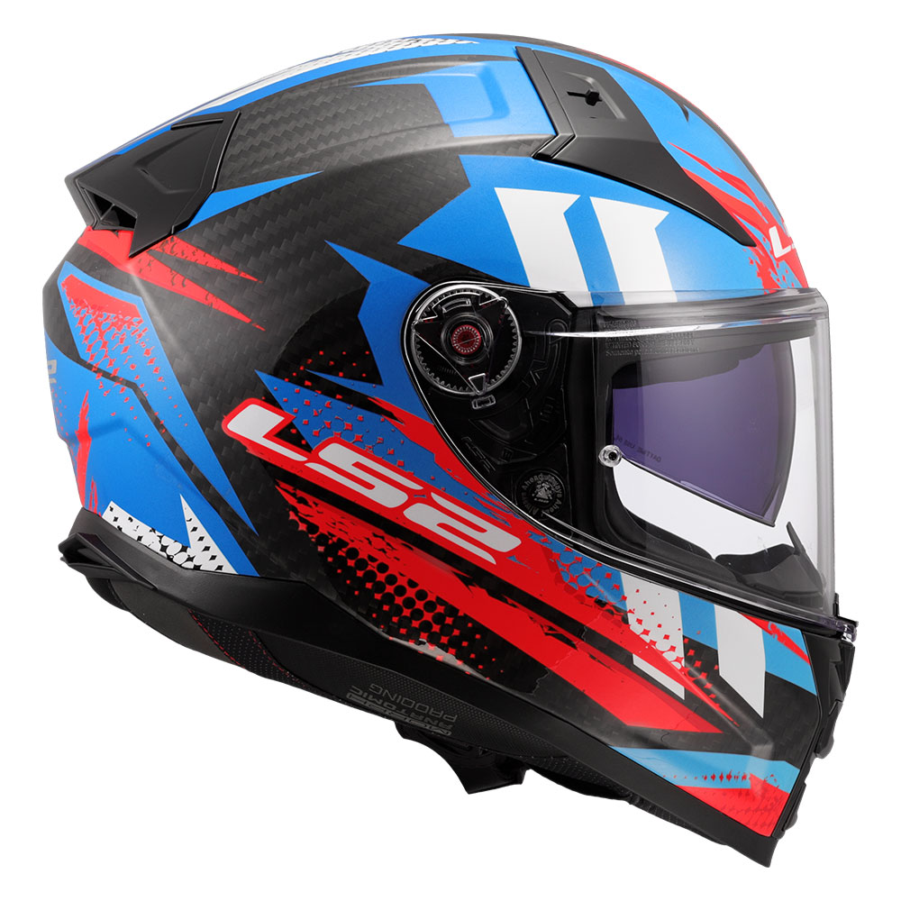 Kaciga LS2 Full Face FF811 VECTOR II CARBON TANTIC crveno plava XXL