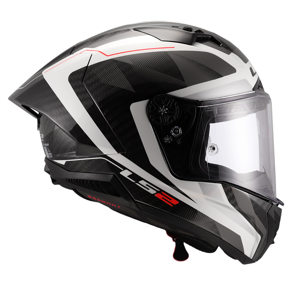 Kaciga LS2 Full Face FF805 THUNDER CARBON GP AERO RAUTE belo siva S