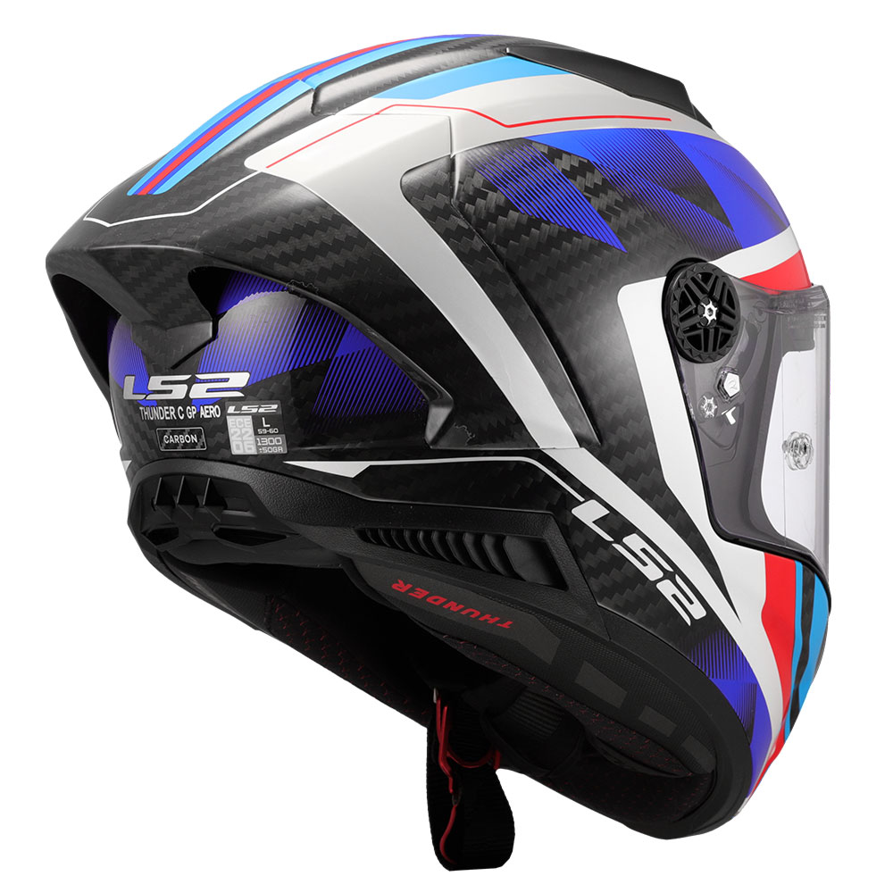 Kaciga LS2 Full Face FF805 THUNDER CARBON GP AERO RAUTE plavo crvena S