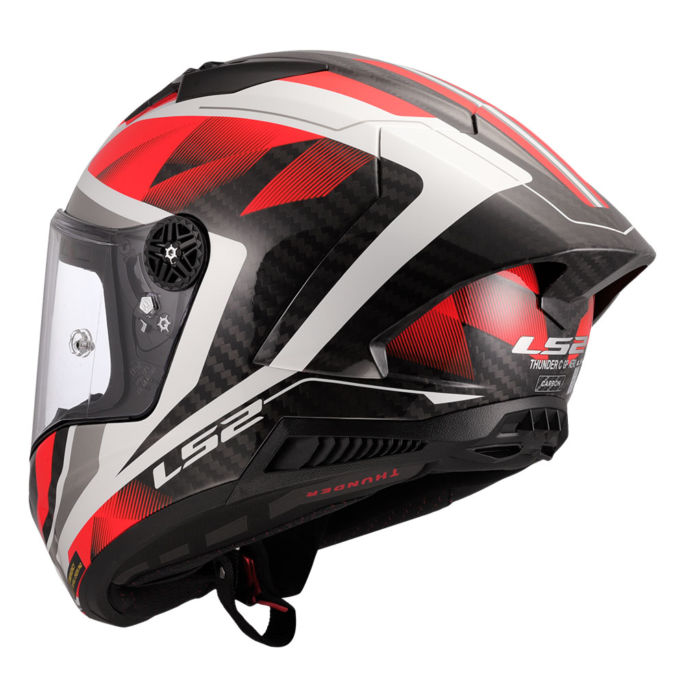 Kaciga LS2 Full Face FF805 THUNDER CARBON GP AERO RAUTE belo crvena S