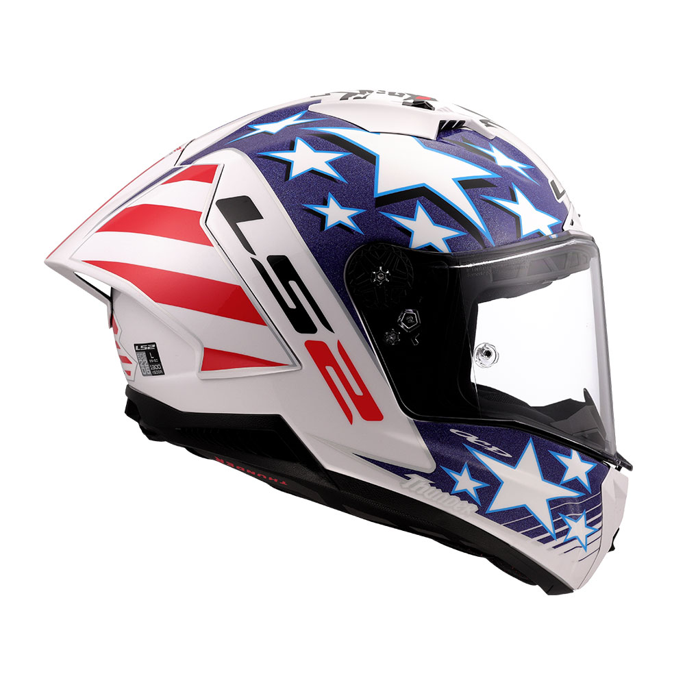 Kaciga LS2 Full Face FF805 THUNDER CARBON GP AERO REPLICA BAZ crveno belo plava