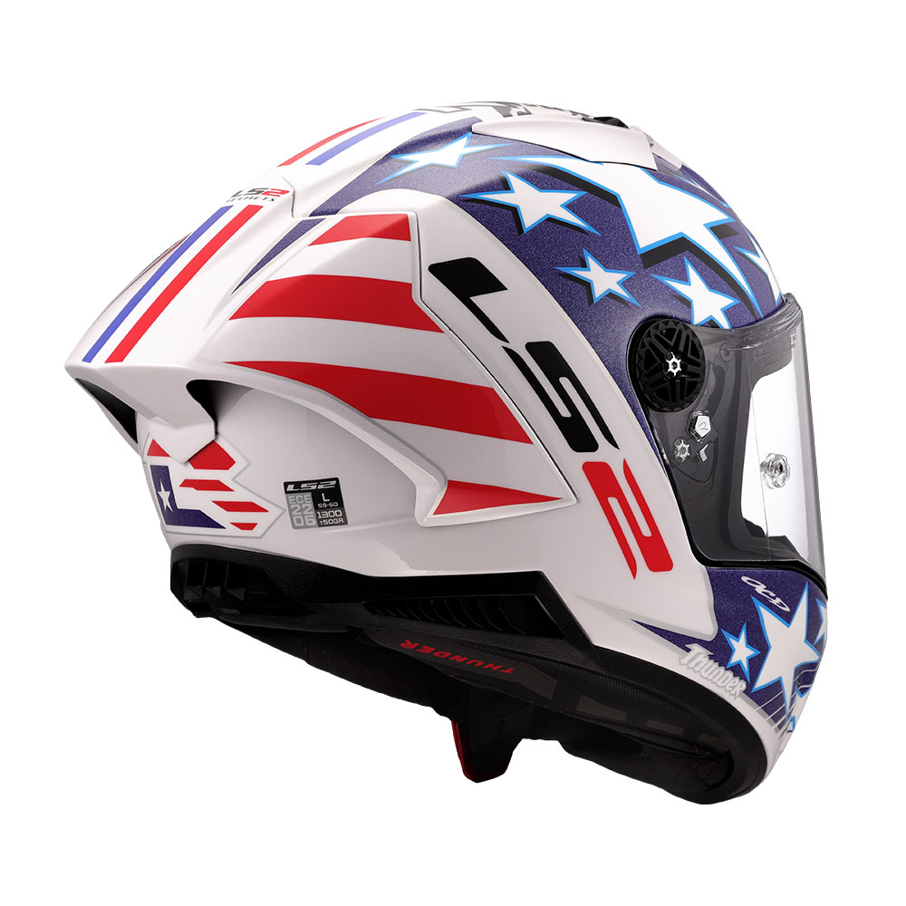 Kaciga LS2 Full Face FF805 THUNDER CARBON GP AERO REPLICA BAZ crveno belo plava
