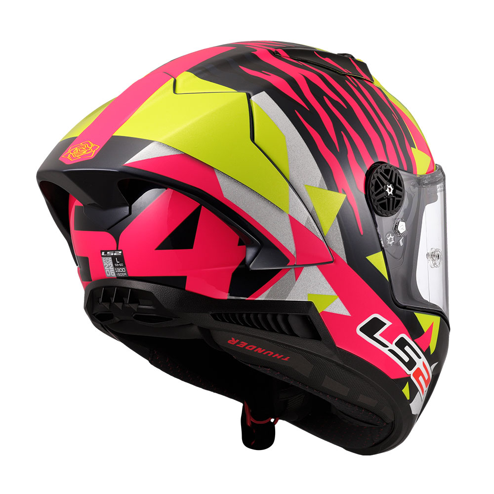 Kaciga LS2 Full Face FF805 THUNDER CARBON GP AERO REPLICA ALDEGUER žuto roza L