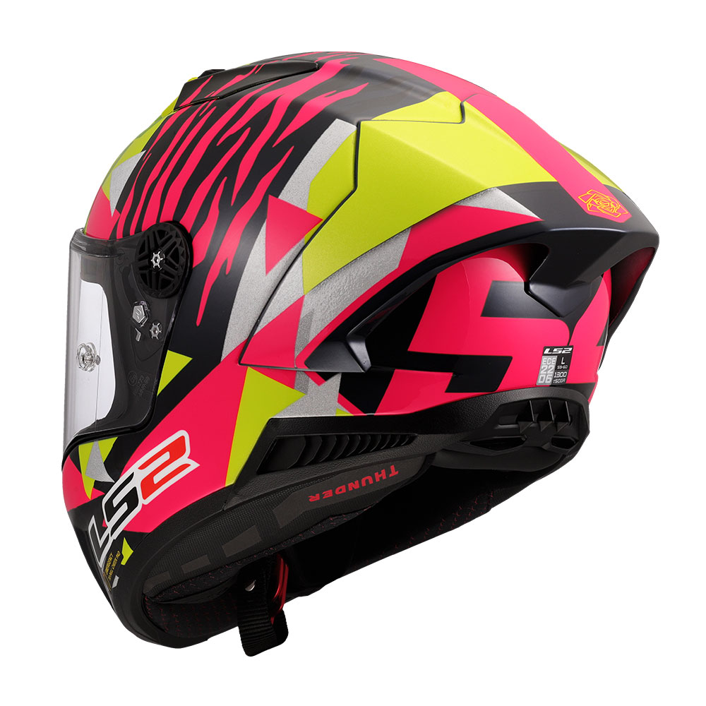 Kaciga LS2 Full Face FF805 THUNDER CARBON GP AERO REPLICA ALDEGUER žuto roza L