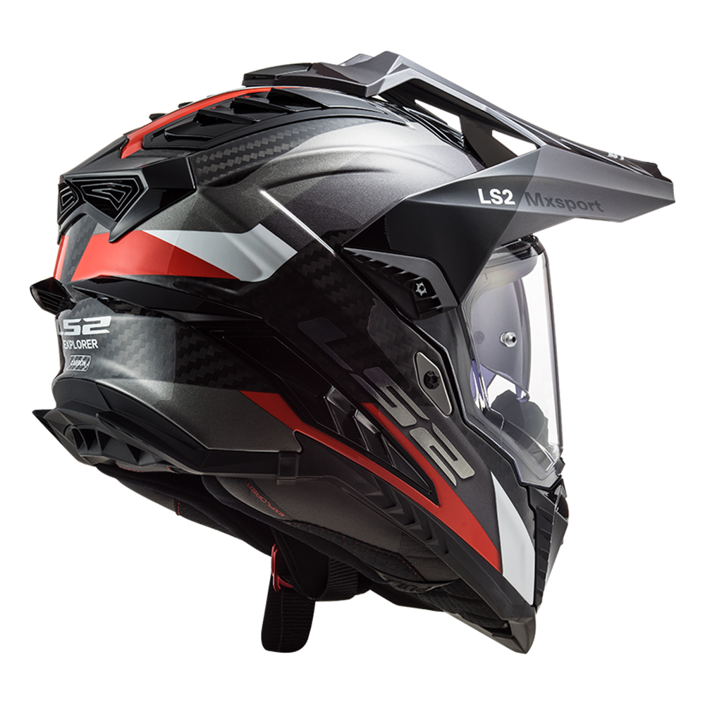 Kaciga LS2 Cross MX701 EXPLORER FRONTIER CARBON crveno bela