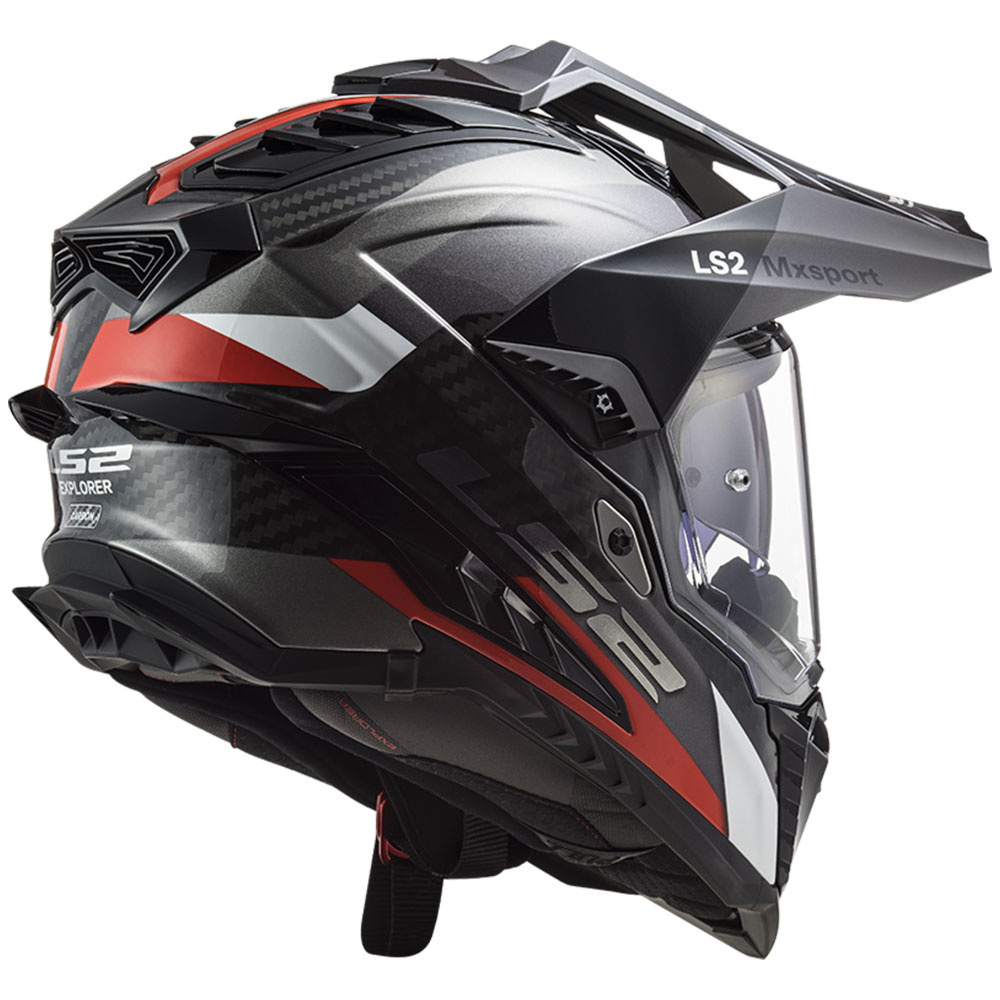 Kaciga LS2 Cross MX701 EXPLORER FRONTIER CARBON crveno bela XXL