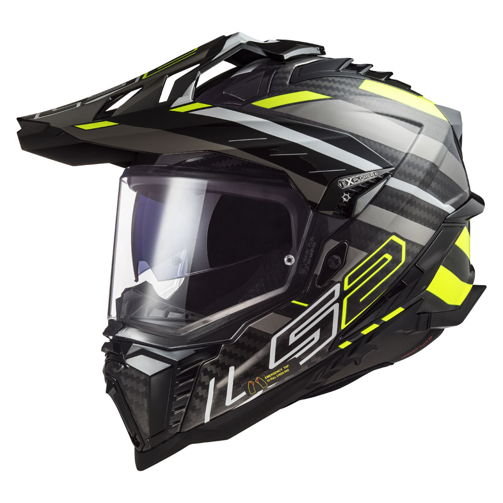 Kaciga LS2 Cross MX701 EXPLORER EDGE CARBON crno bela