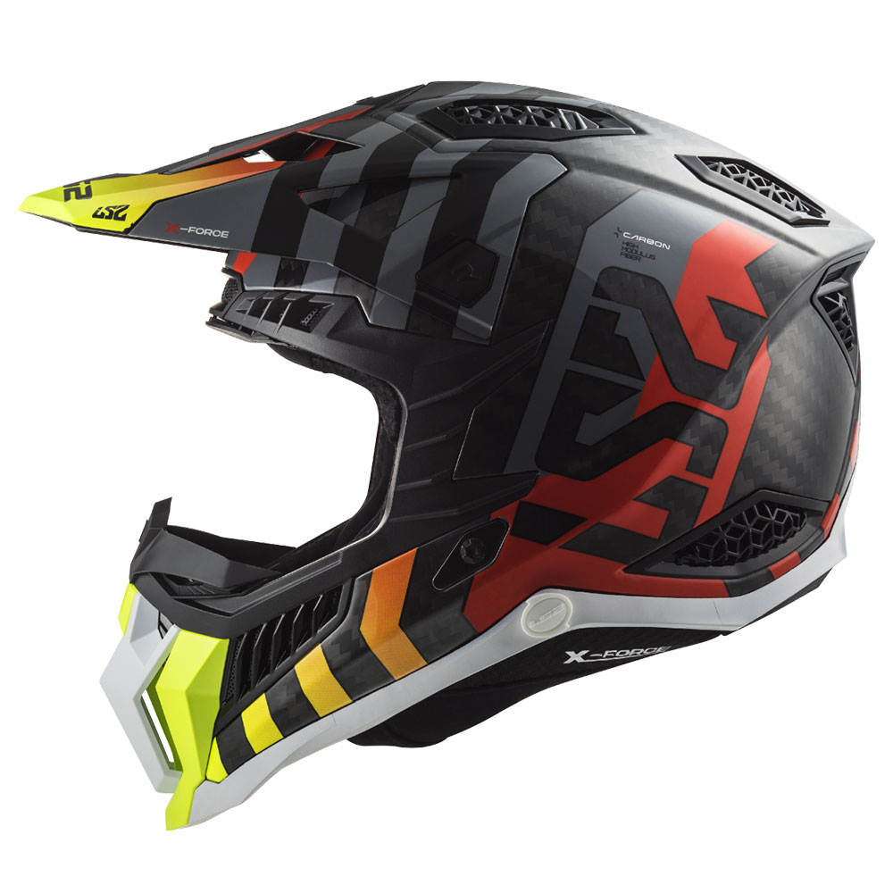 Kaciga LS2 Cross MX703 C X-FORCE CARBON BARRIER crveno žuta M