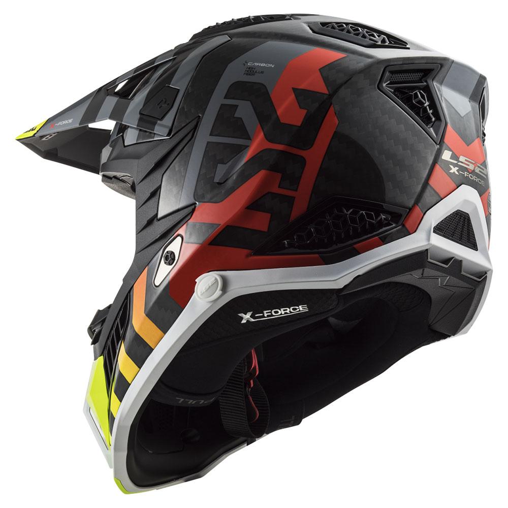 Kaciga LS2 Cross MX703 C X-FORCE CARBON BARRIER crveno žuta M