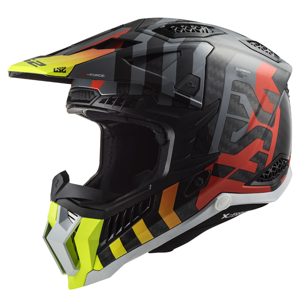 Kaciga LS2 Cross MX703 C X-FORCE CARBON BARRIER crveno žuta M