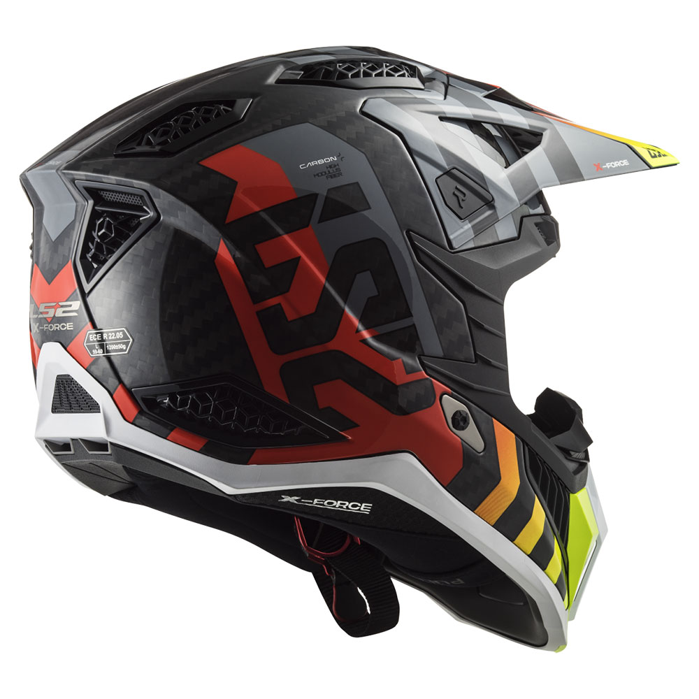 Kaciga LS2 Cross MX703 C X-FORCE CARBON BARRIER crveno žuta XL