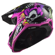 Kaciga LS2 Cross MX703 C X-FORCE CARBON FIRESKULL crno ljubičasta