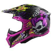 Kaciga LS2 Cross MX703 C X-FORCE CARBON FIRESKULL crno ljubičasta