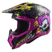 Kaciga LS2 Cross MX703 C X-FORCE CARBON FIRESKULL crno ljubičasta L