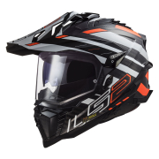 Kaciga LS2 Cross MX701 EXPLORER EDGE CARBON crno narandžasta XXL