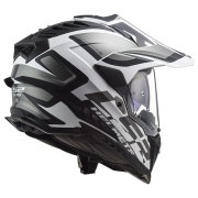 Kaciga LS2 Cross MX701 EXPLORER ALTER mat crno bela sa naočarima XXL