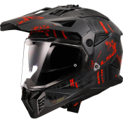 Kaciga LS2 Cross MX702 PIONEER II CRAZY mat crno crvena XL