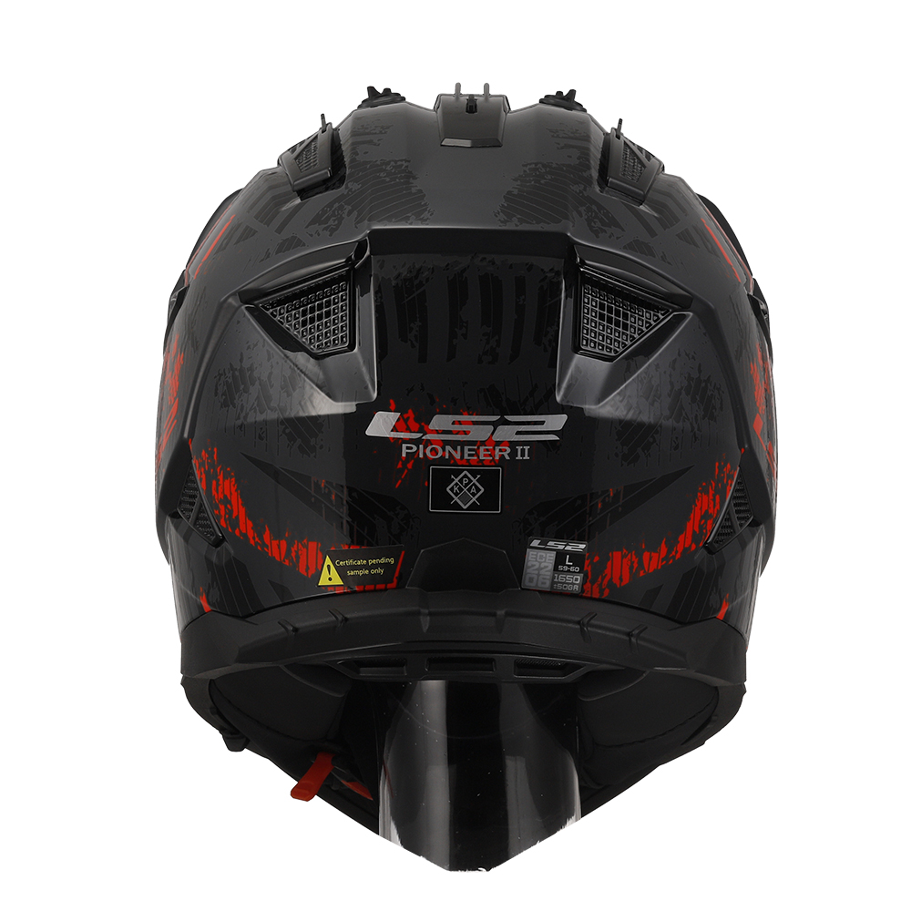Kaciga LS2 Cross MX702 PIONEER II CRAZY mat crno crvena XXL